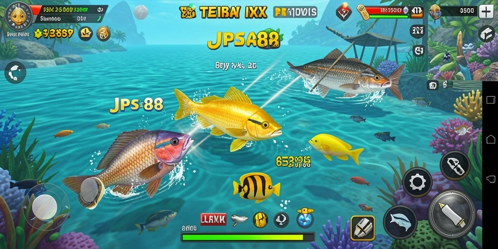Tampilan gameplay seru JPS88 saat menembak ikan.