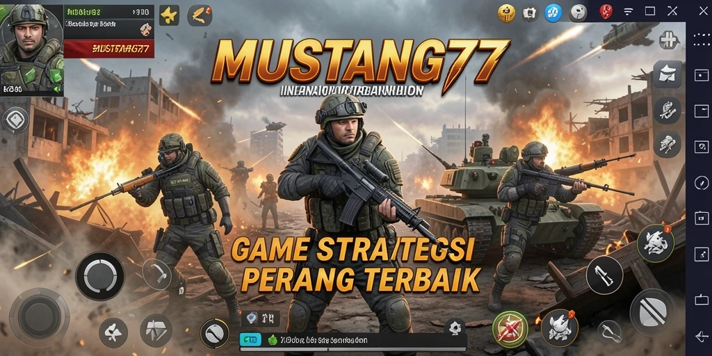 Tampilan gameplay seru dari MUSTANG77 dengan strategi pertempuran yang mendebarkan.