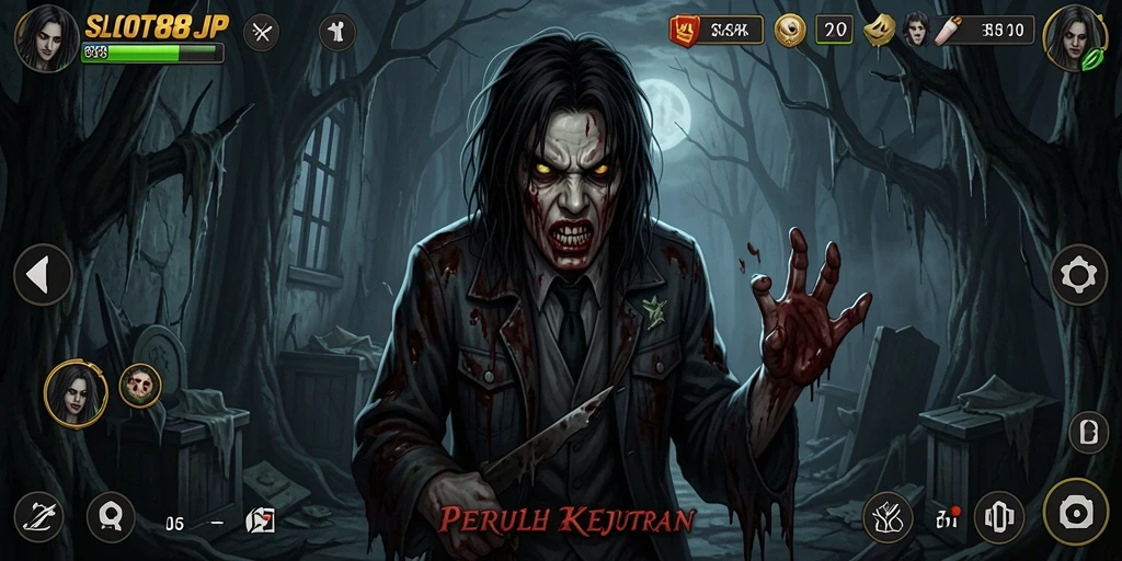 Screenshot gameplay menakutkan dari SLOT88JP yang penuh ketegangan.